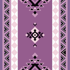 Purple Tribal Geometric Pattern &ndash; Modern Boho Aztec Design