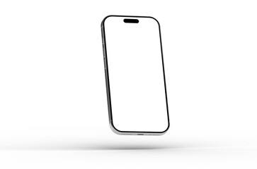 Clean, minimalist smartphone mockup with blank screen. Perfect for app presentations, website design, and technology concepts.