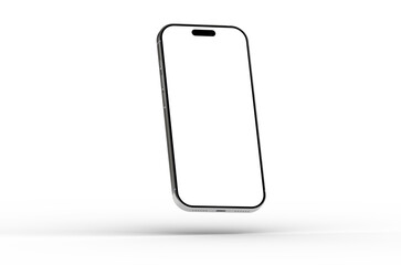 Clean, minimalist mockup of a smartphone with a blank screen, perfect for app presentations or website designs.