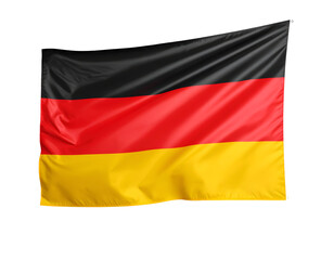 Obraz premium A vibrant flag featuring bold colors of black, red, and yellow, symbolizing unity and national pride.