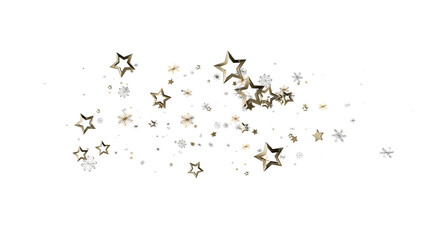 Elegant gold stars and snowflakes on white. Perfect for holiday, celebration, and winter designs.