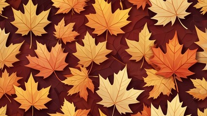 Fototapeta premium Maple Leaf Mosaic: Autumnal Abstract Composition