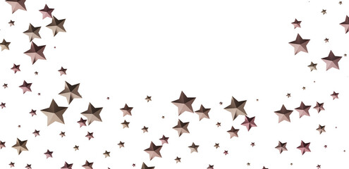Beautiful image of brown stars falling on a white background. Perfect for holiday or celebration designs.
