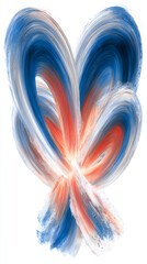 Vibrant Abstract Artwork with Swirls of Blue, Red, and White Colors
