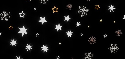 Beautiful winter background with stars and snowflakes. Perfect for holiday designs, cards, and more.