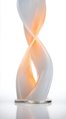 Elegant Twisting Lamp Design with Soft Orange Glow and Modern Aesthetic