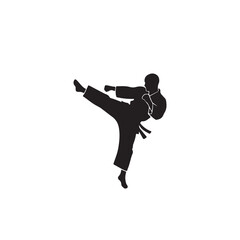Martial arts fighter silhouette