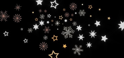 Beautiful winter background with stars and snowflakes. Perfect for Christmas, New Year, and winter holidays.