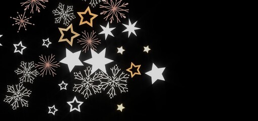 Beautiful winter background with stars and snowflakes. Perfect for Christmas, New Year, and winter holidays.