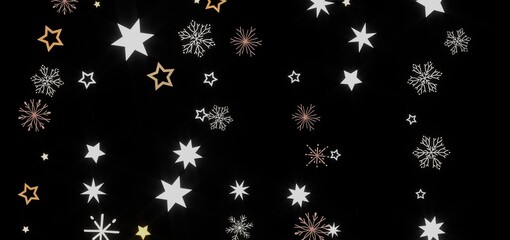 Beautiful winter background with stars and snowflakes. Perfect for Christmas, New Year, or winter holiday designs.
