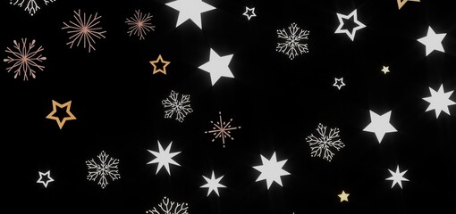 Beautiful winter background with stars and snowflakes. Perfect for holiday designs, cards, and more.