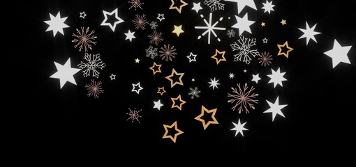 Festive background with stars and snowflakes. Perfect for holiday cards, websites, and more!