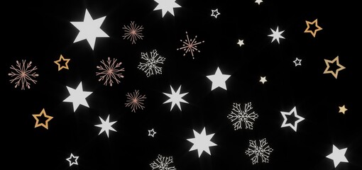 Beautiful winter background with stars and snowflakes. Perfect for holiday cards, websites, and more.