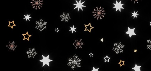Beautiful winter background with stars and snowflakes. Perfect for Christmas, New Year, or winter holidays.
