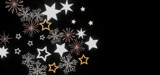 Festive background with stars and snowflakes. Perfect for Christmas, New Year, and winter holidays.