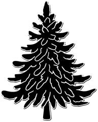 Fototapeta premium tree illustration holiday silhouette decoration logo christmas icon winter outline season green ornament star celebration white merry festive december shape kids vector graphic background
