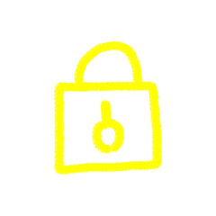 Sketchy Lock and Security Symbol isolated on a transparent background 