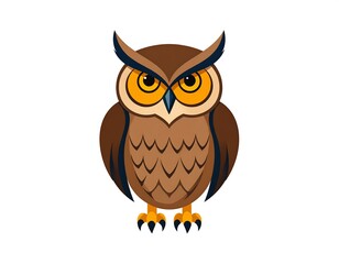 Obraz premium Cartoon owl, front view