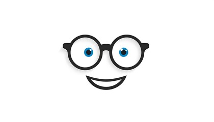 Smiling face with glasses