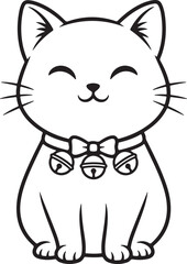 Christmas Cat Vector Clipart