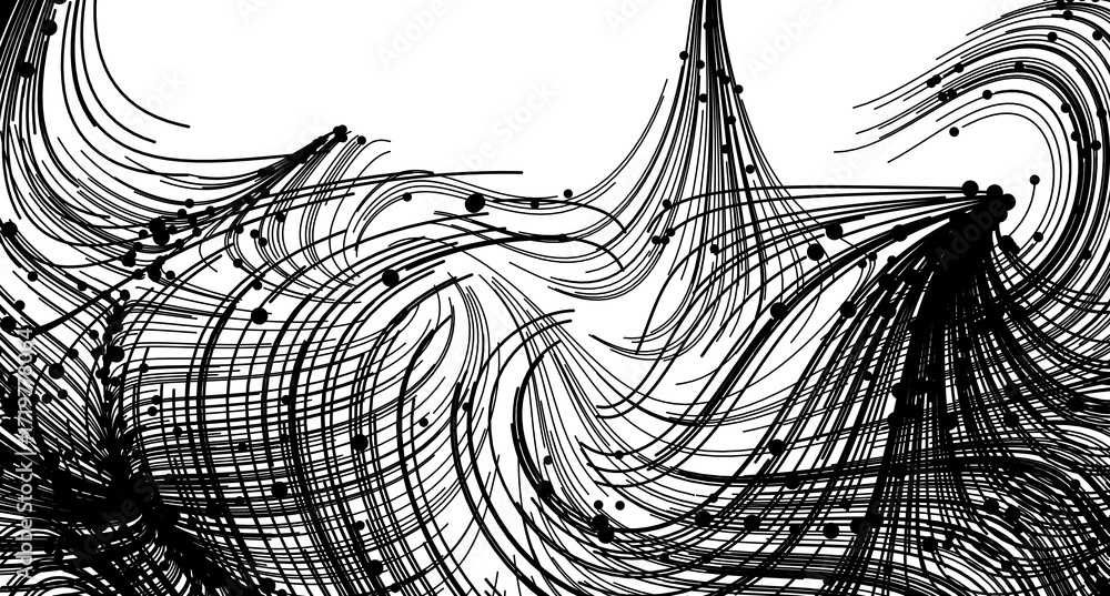 Poster High-resolution image of abstract black ink swirls on white background. Perfect for design projects.