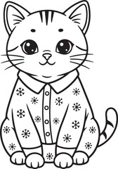 Christmas Cat Vector Clipart
