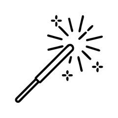 Sparkler wand emitting light sparks on a celebratory background for New Year  