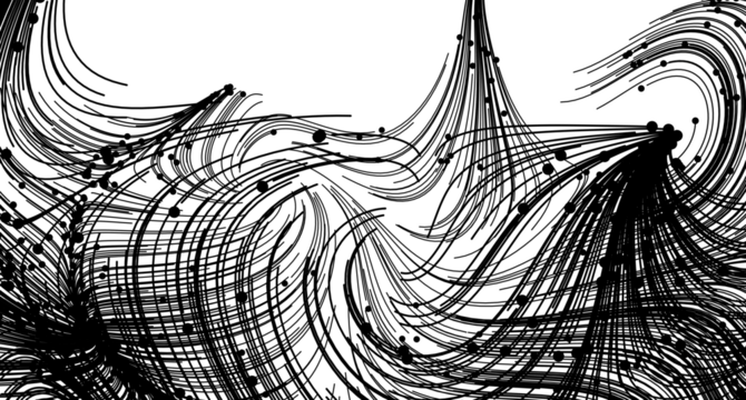 High-resolution image of abstract black ink swirls on white background. Perfect for design projects.