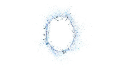 Beautiful blue glitter and stars create an elegant circular frame, perfect for adding a touch of magic to your designs. Ideal for invitations, cards, and more.