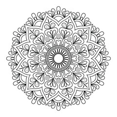 floral Line art mandala design vector