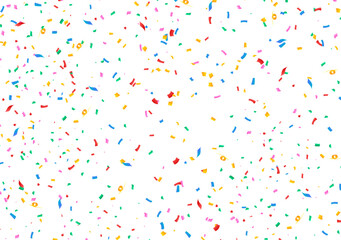 Falling colorful confetti background. PNG illustration of festive confetti