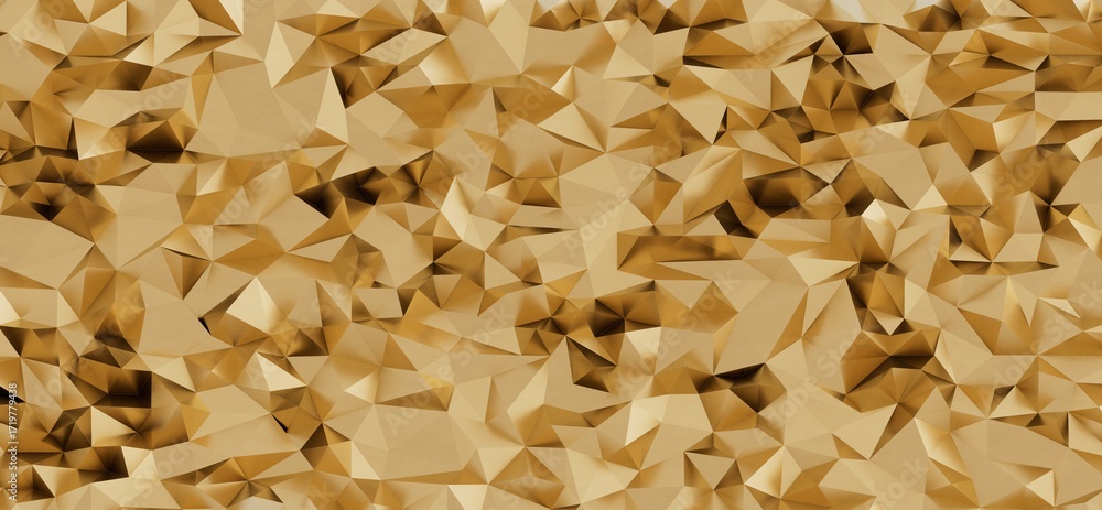 Poster high-resolution image of abstract gold geometric triangles. ideal for backgrounds, textures, and des