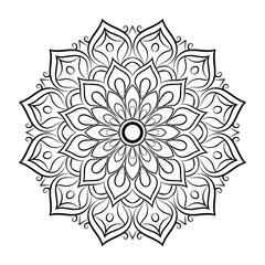 floral Line art mandala design vector