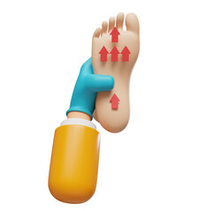 Foot with Arrows Indicating Reflexology Points