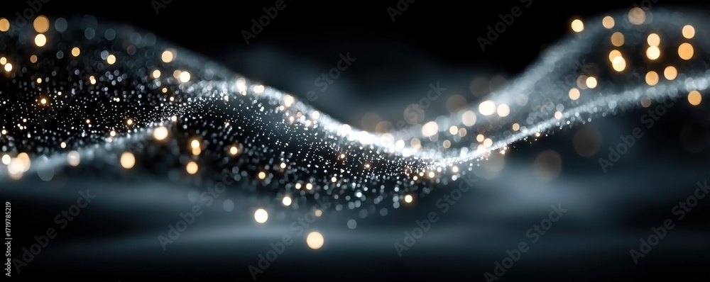 Poster abstract depiction of a glowing digital network with dynamic light effect