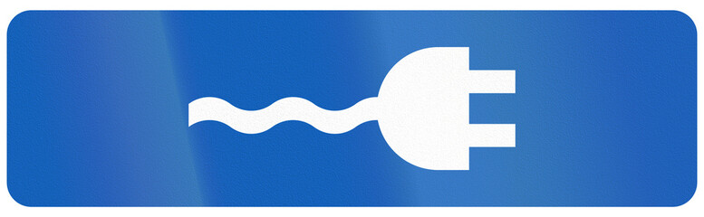 Road sign in Finland - Charging space for electric vehicles