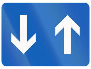 Additional road sign in Finland - Two-way path