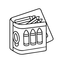 Illustration of a crayon box, showcasing a collection of colorful crayons for drawing and coloring activities