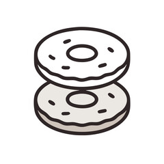 Vector art of stack of two delicious donuts, a delightful treat for any occasion, perfect for breakfast, dessert, or a sweet snack