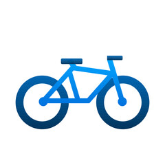 Fototapeta premium Flat vector bicycle icon in blue gradient. Vector illustration