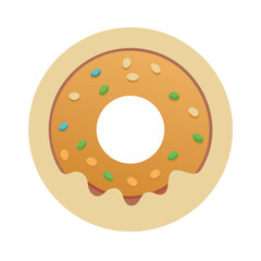Vector art of delicious donut with colorful sprinkles sweet treat for breakfast or dessert perfect for foodrelated designs