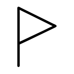 Obraz premium Vector art of simple black and white pennant flag icon, conveying a sense of direction, achievement, or marking a location