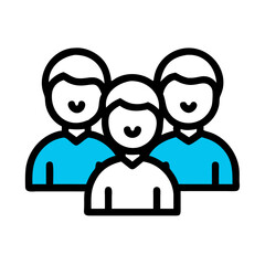 Vector art of team of three people in a group, a symbol of collaboration, unity, and teamwork vector illustration