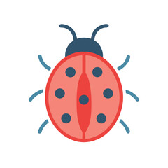 Illustration of a ladybug with red shell and blue spots, great for naturethemed designs and educational materials
