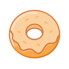 Vector art of delicious donut with orange icing, a perfect sweet treat for any time of day, a perfect snack or dessert for everyone