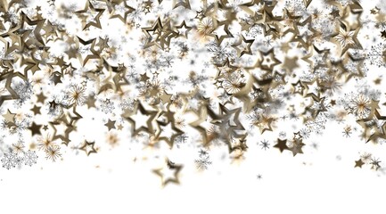 Elegant gold star and snowflake design. Perfect for holiday cards, invitations, and winter celebrations.