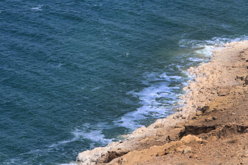 Dead Sea shore in the Jordan Valley from the Jordan side