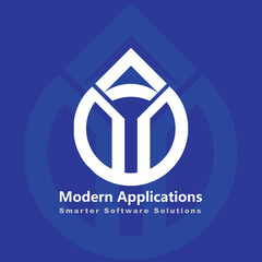 Letter MA logo combined with circle line, creative modern monogram logo style