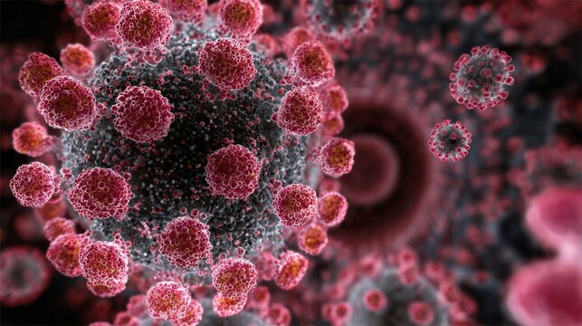 microscopic virus detailed view - Powered by Adobe