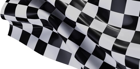 High-res image of a waving checkered flag. Ideal for racing, sports, and competition themes.